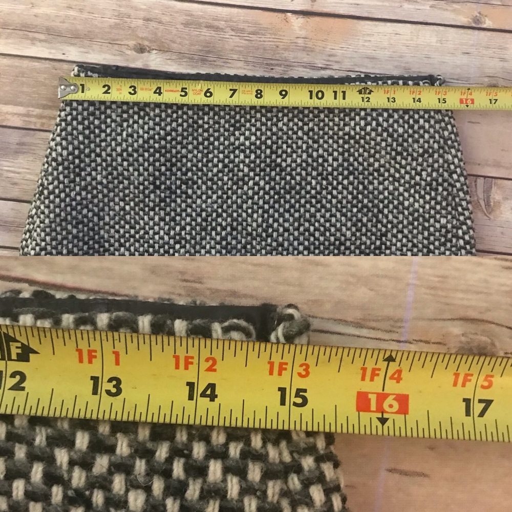 J.Crew Gray Wool Checkered Skirt Size 4 - Picture 6 of 8